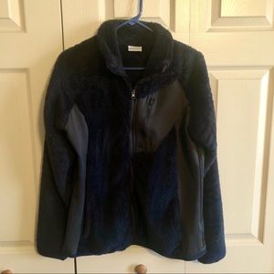 Columbia Navy Blue Zip-Front Fuzzy Jacket